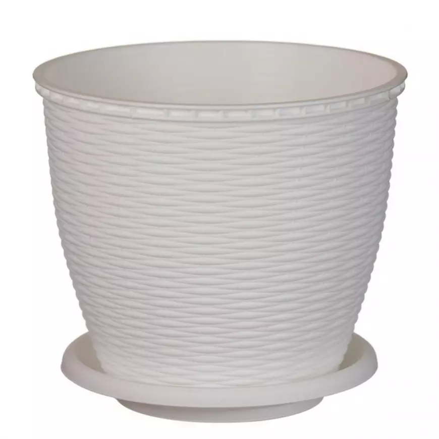 Kvetináč  RATTAN 16 L biely
