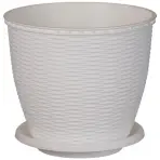 Kvetináč  RATTAN 16 L biely