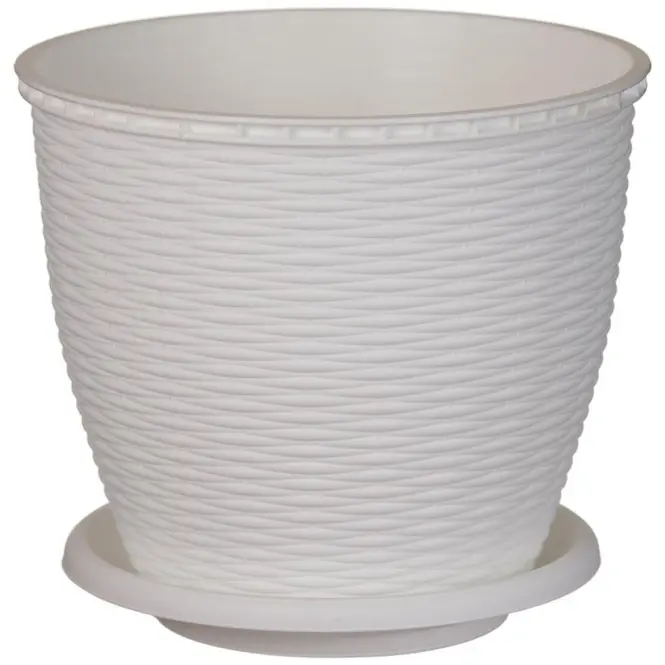 Kvetináč  RATTAN 16 L biely