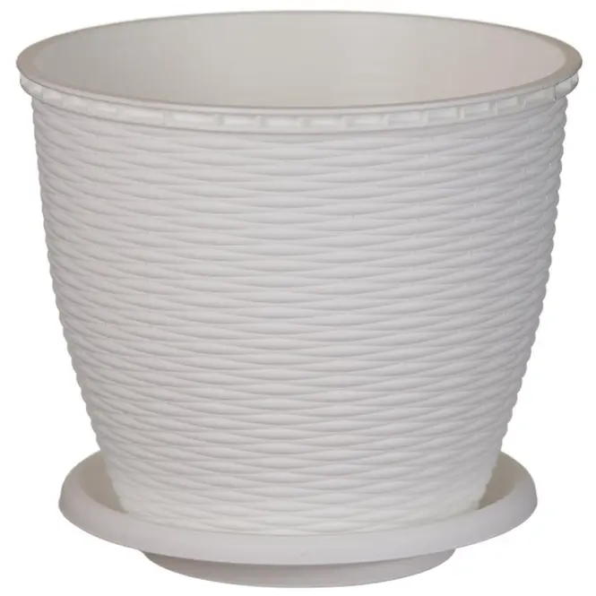 Kvetináč  RATTAN 2,75 L biely