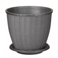 Kvetináč RATTAN 9 L sivý