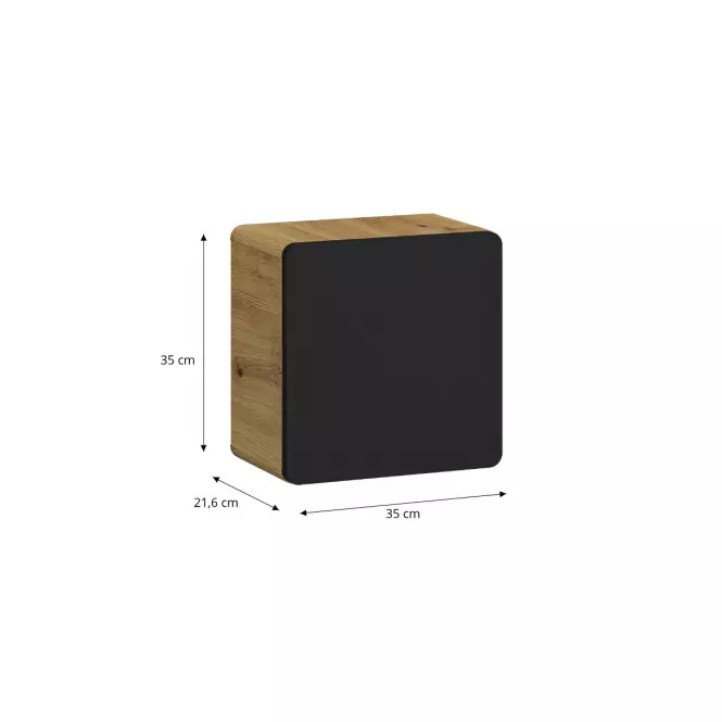 Závesná skrinka Bronx 35 cube dub artisan-čierna matná,2