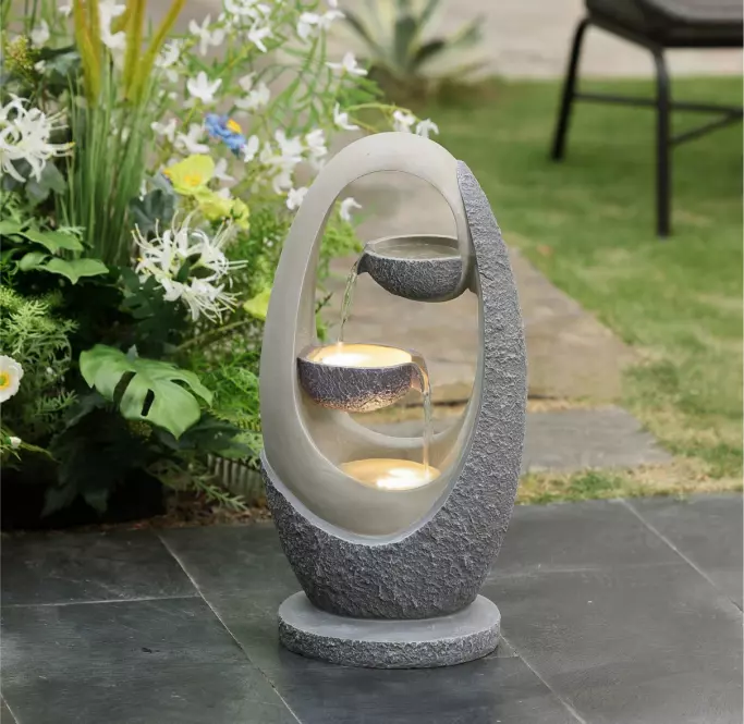 Záhradná fontána  WXF2206170-G +LED