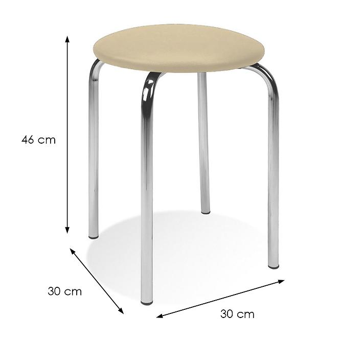 Taburetka Pino Chrome krémová,2
