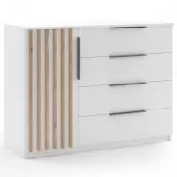 Komoda Sorento 120x89x48 Biely/Lamela Zlatý kraft
