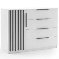 Komoda Atena 120x89x48 Biely/Lamela čierna