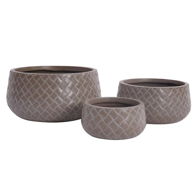 Kvetináč  LT14804-3S 24x24x12 taupe P188