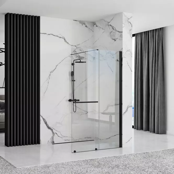 Sprchová stena Walk-in Cortis Rea K8880 120x200 black