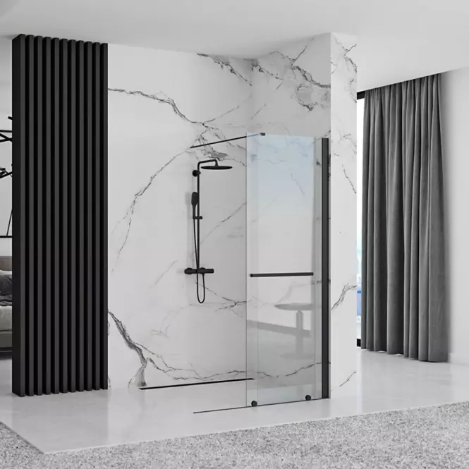 Sprchová stena Walk-in Cortis Rea K8880 120x200 black,6