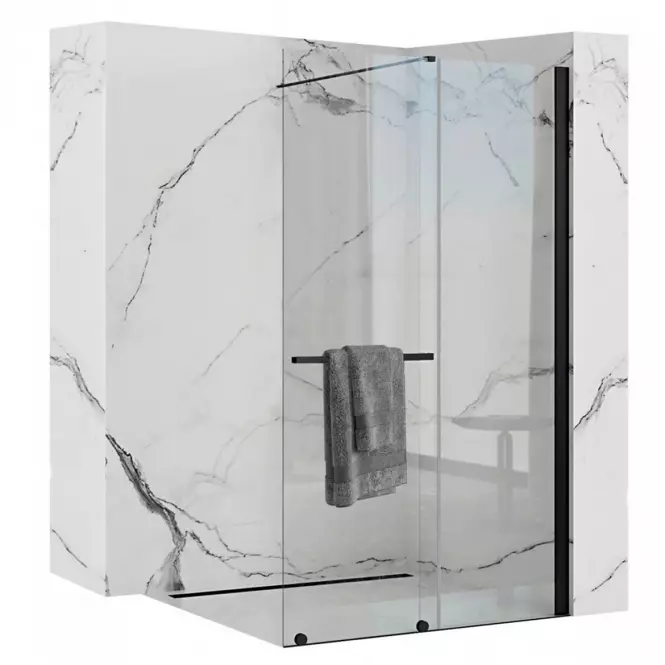Sprchová stena Walk-in Cortis Rea K7740 100x200 black