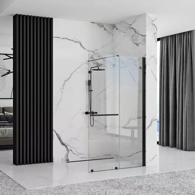 Sprchová stena Walk-in Cortis Rea K7740 100x200 black