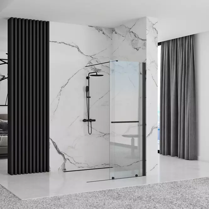 Sprchová stena Walk-in Cortis Rea K7740 100x200 black,6
