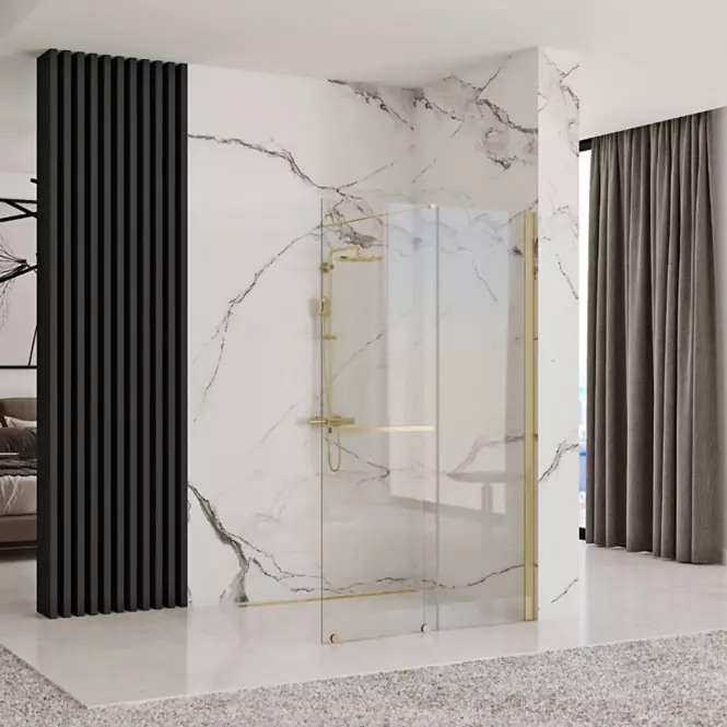 Sprchová stena Walk-in Cortis Rea K8484 100x200 gold