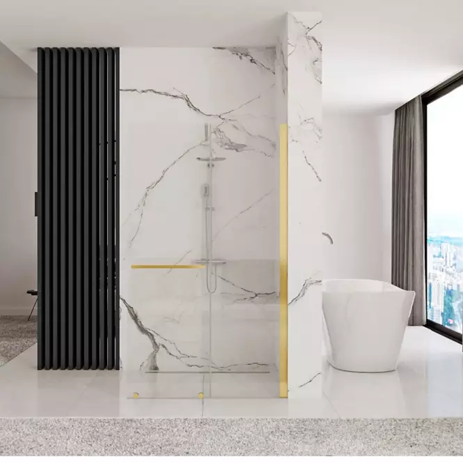 Sprchová stena Walk-in Cortis Rea K8484 100x200 gold
