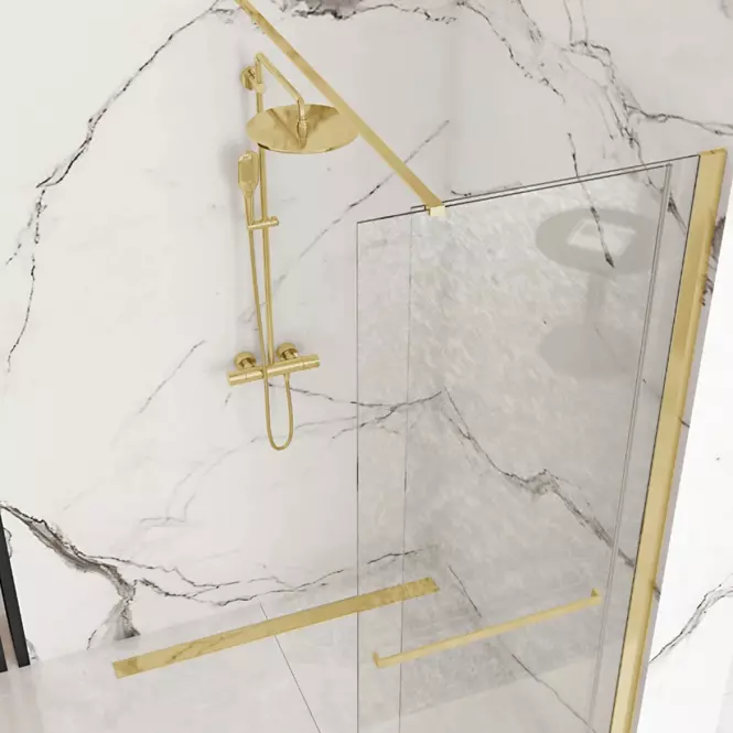 Sprchová stena Walk-in Cortis Rea K8485 120x200 gold