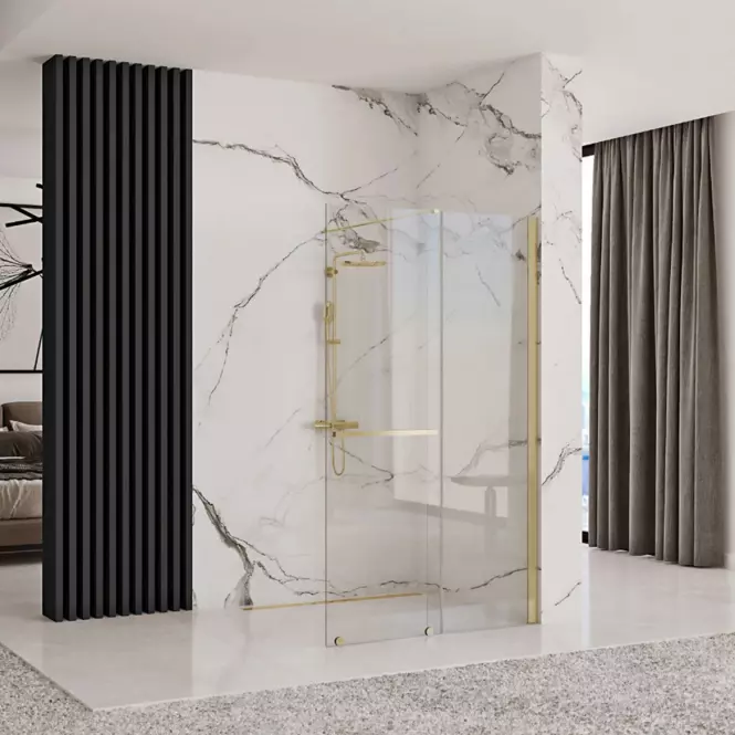 Sprchová stena Walk-in Cortis Rea K8485 120x200 gold