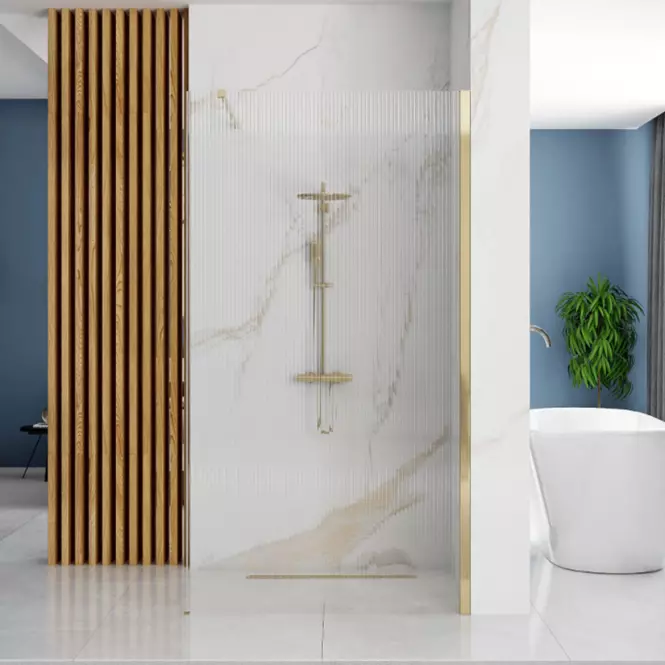 Sprchová stena Walk-in Aero Intimo Rea K4124 90x200 gold brush