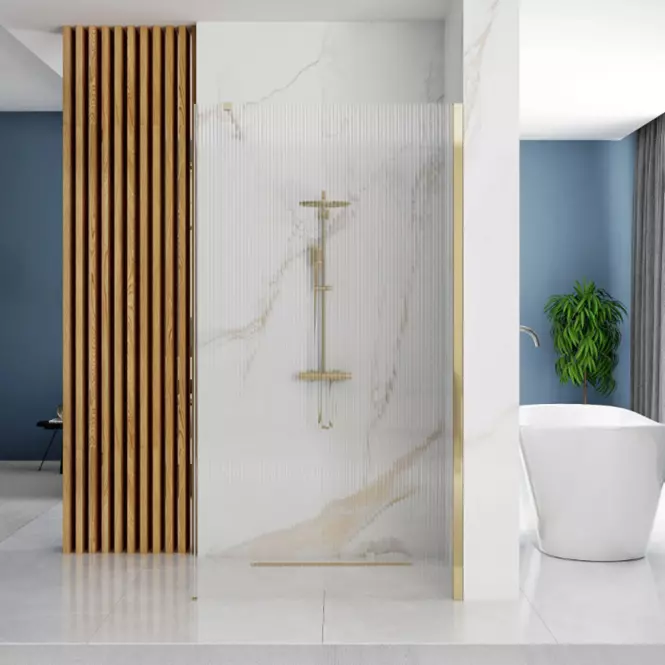 Sprchová stena Walk-in Aero Intimo Rea K4127 120x200 gold brush