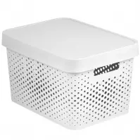 Plastový úložný box s vekom  Infinity 17l 229153 biely
