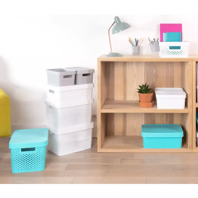 Plastový úložný box s vekom  Infinity 17l 229153 biely