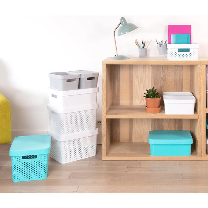 Plastový úložný box s vekom  Infinity 17l 229153 biely