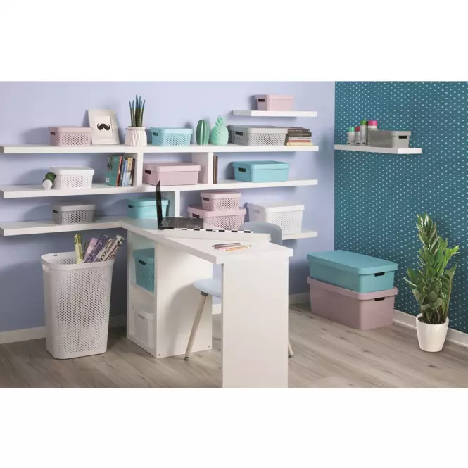 Plastový úložný box s vekom  Infinity 17l 229153 biely