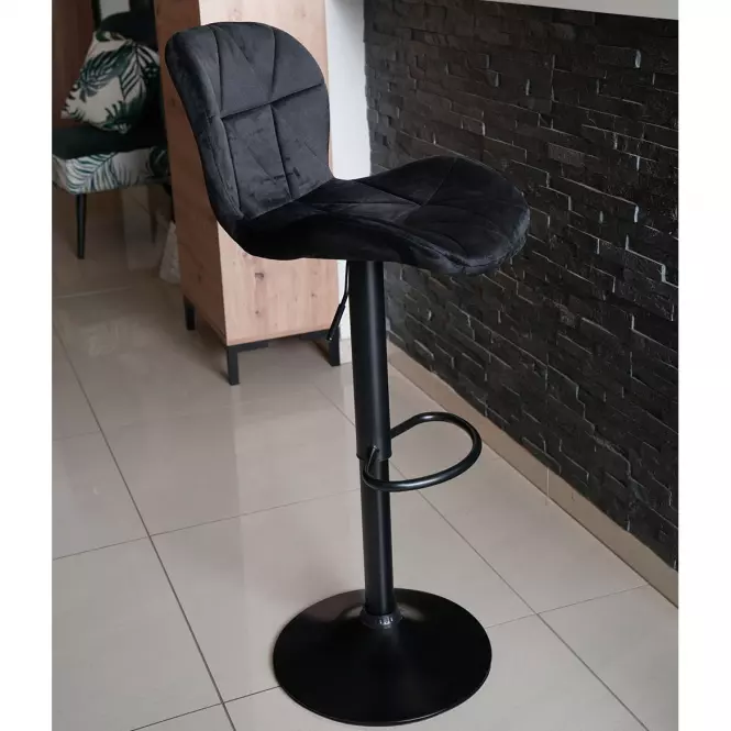 Barová Stolička Zoya Čierna welur