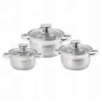 Komplet hrncov 6 ks (1,1 l, 1,7 l, 2,4 l)