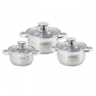 Komplet hrncov 6 ks (1,1 l, 1,7 l, 2,4 l)