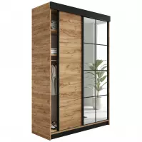 Skriňa Lamaro 167 dub craft zlatý + čierne vložky