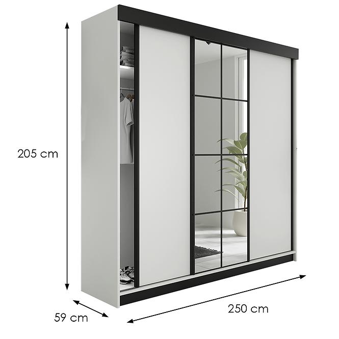 Skriňa Lamaro 250 biela + čierne vložky,3