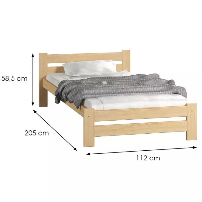 Posteľ  Agata 100X200 borovica bez rámu