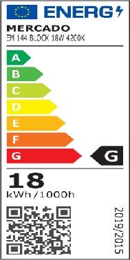 Stropnica LED BLOCK 18W 4200K štvorec satén