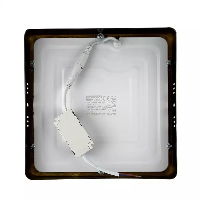 Stropnica LED BLOCK 24W 4200K štvorec satén