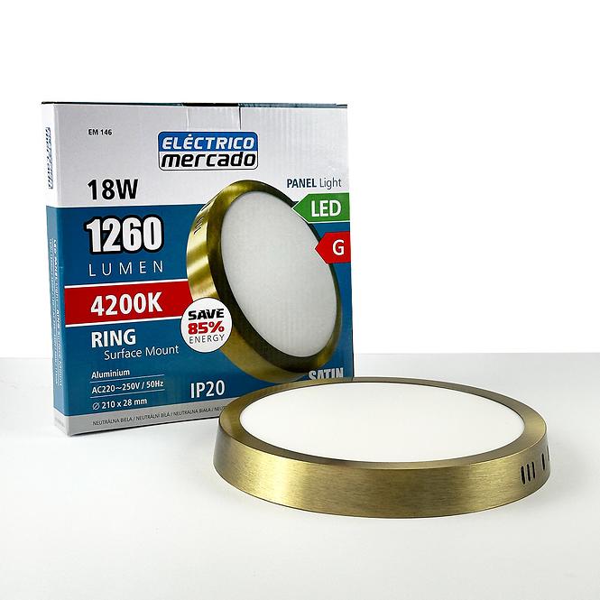 Stropnica  LED RING 18W 4200K okrúhla satén