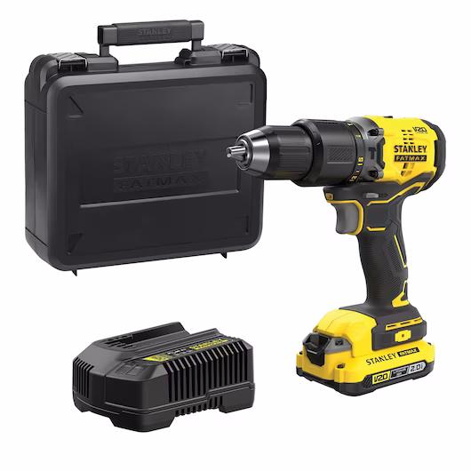 Príklepová vŕtačka bezkartáčová Stanley Fatmax 18V 1x2Ah V20 kufrík SFMCD715D1K,3