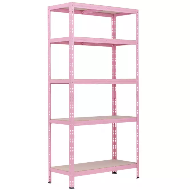 Kovový regál RNDU30-5 ružový 180x90x30cm - 5 polic/175kg