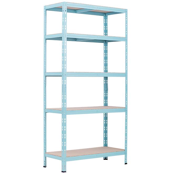 Kovový regál RNDU30-5 modrý 180x90x30cm -5 polic/175kg,2