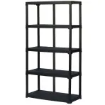Regál plastový T100/5 čierny 176x100x45 cm – 5 políc/40kg