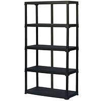 Regál plastový T100/5 čierny 176x100x45 cm – 5 políc/40kg