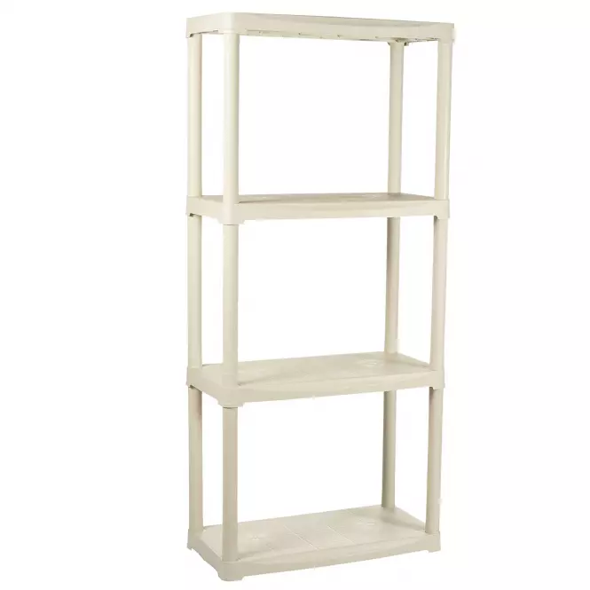 Regál plastový T60/4E ecru 133x60x30 cm – 4 police/20kg