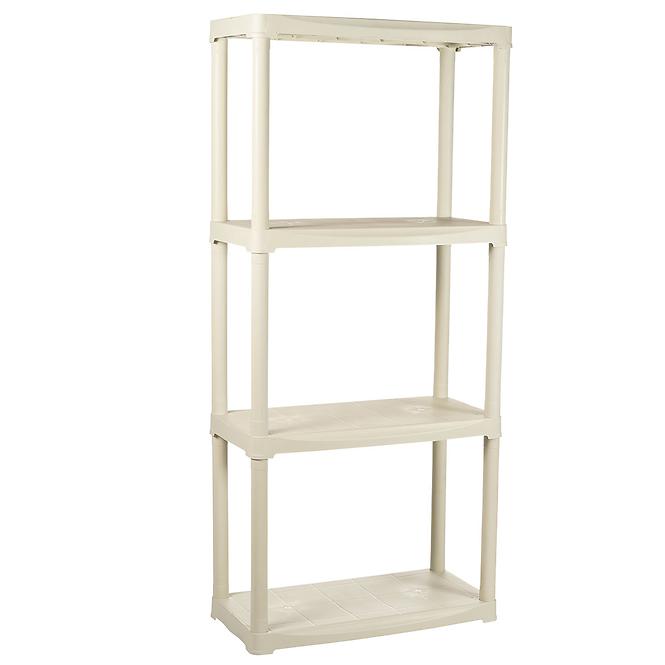 Regál plastový T60/4E ecru 133x60x30 cm – 4 police/20kg