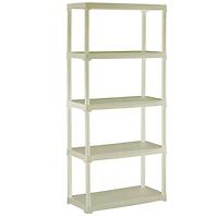 Regál plastový T80/5E ecru 176x80x40cm – 5 políc/30kg