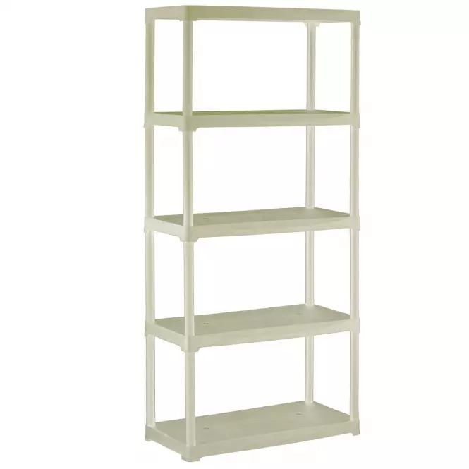 Regál plastový T80/5E ecru 176x80x40cm – 5 políc/30kg