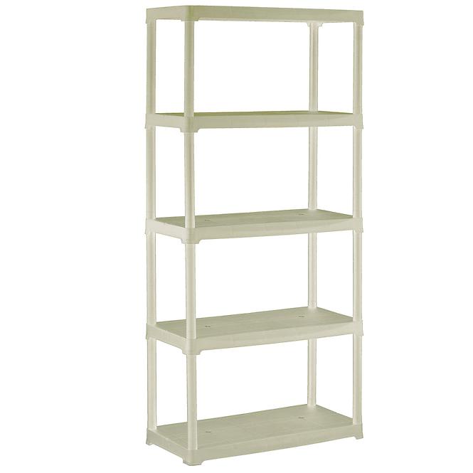 Regál plastový T80/5E ecru 176x80x40cm – 5 políc/30kg