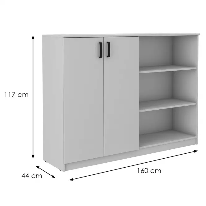 Komoda vysoká 2f Malta svetlošedá/svetlošedá (850)