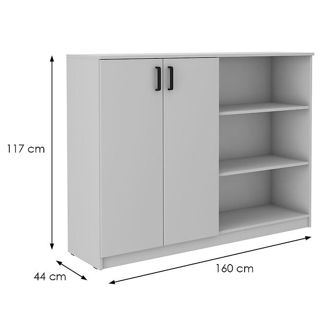 Komoda vysoká 2f Malta svetlošedá/svetlošedá (850)