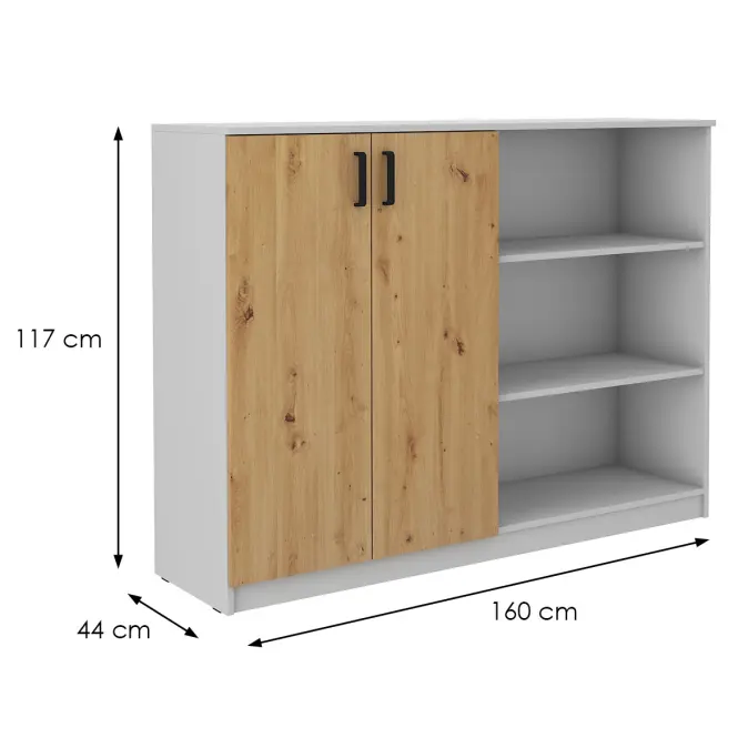 Komoda vysoká 2f Malta artisan/svetlošedá (850),2