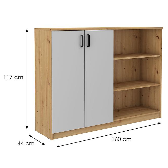 Komoda vysoká 2f Malta svetlošedá/artisan (850)
