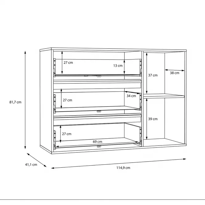 Komoda Whiteheaven LNBK222B-M216,6